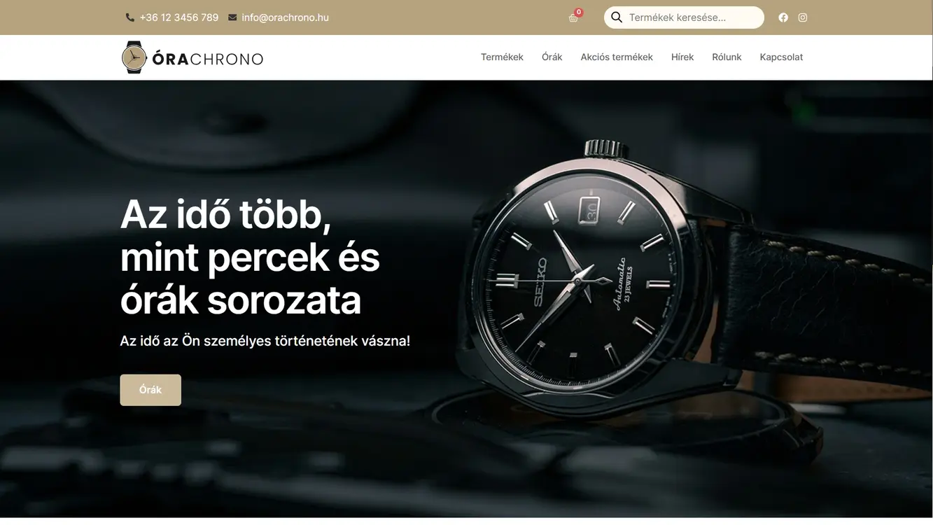 webáruház készítés órachrono referencia