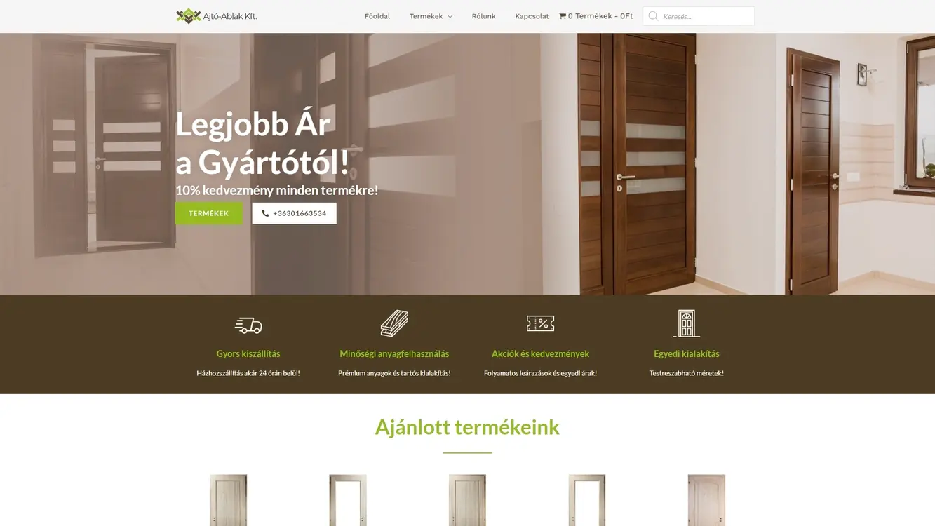webáruház készítés design ajtó referencia