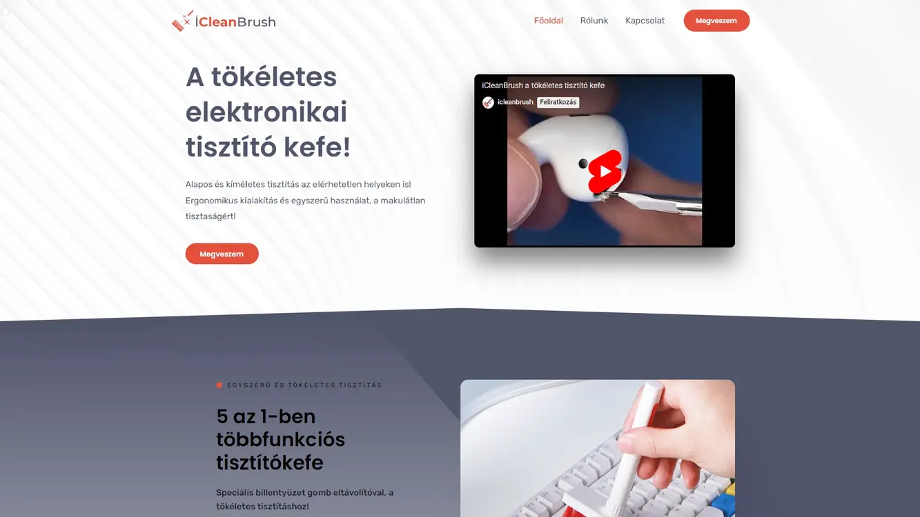 webáruház készítés icleanbrush referencia