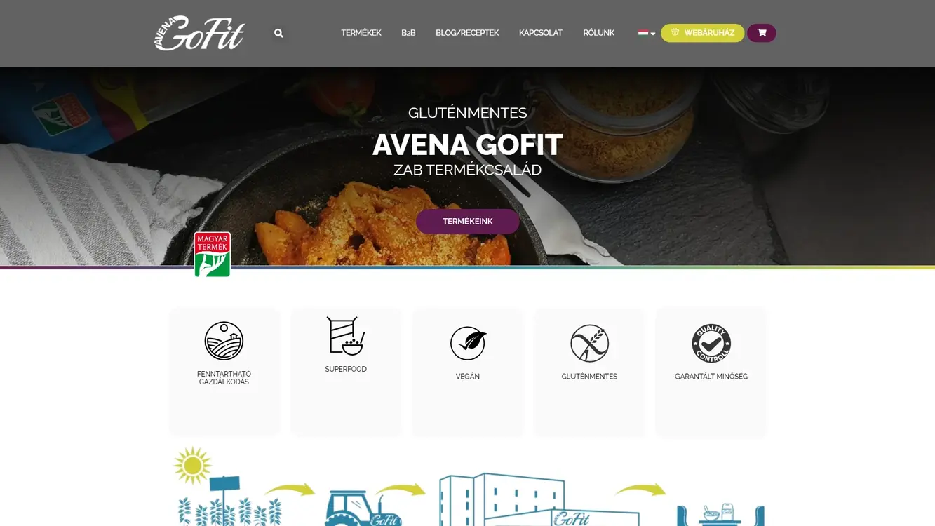 webshop készítés avenagofit referencia