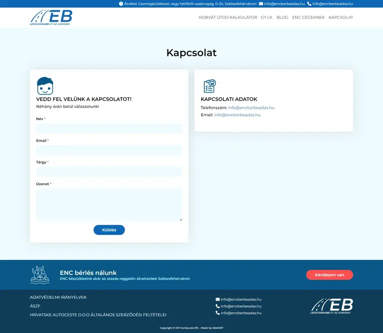 ENC bérbeadás hu kapcsolat
