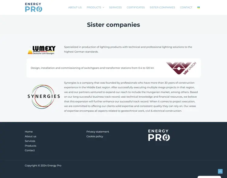 energypro hu testvérvállalatok