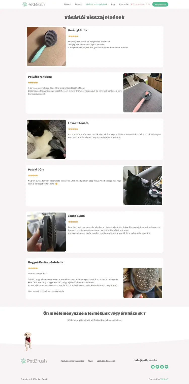petbrush hu vásárlói visszajelzések